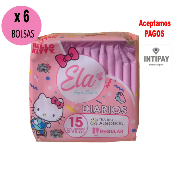 Toalla Higiénica Ela Fem Care Diario x 6 Bolsa